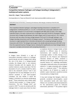 Competition between hydrogen and halogen bonding in