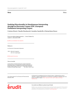 Studying Directionality in Simultaneous Interpreting