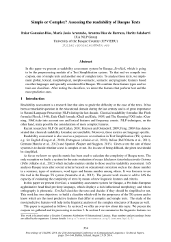 Simple or Complex? Assessing the readability of Basque Texts