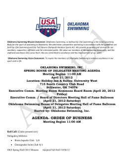 AGENDA- ORDER OF BUSINESS