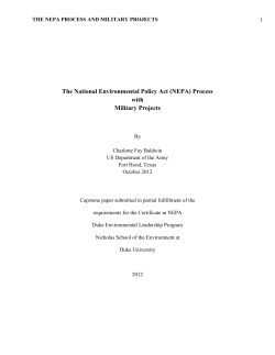The National Environmental Policy Act (NEPA)