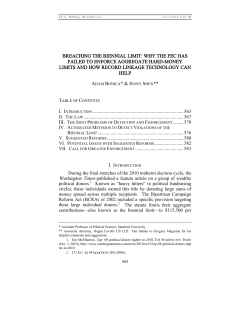 breaching the biennial limit: why the fec has failed to enforce