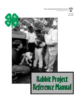 Rabbit Project Reference Manual - AgriLife Extension County Offices