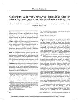 Assessing the Validity of Online Drug Forums as a Source for