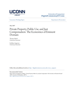 Private Property, Public Use, and Just Compensation: The