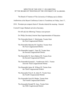 June 17, 2016 - The University of Alabama System