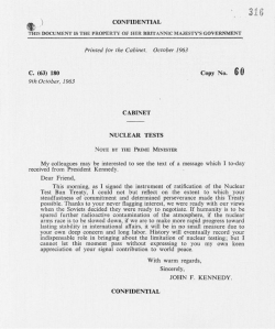 C. (63) 180 Copy No. 6 0 CABINET NUCLEAR TESTS My