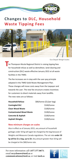 Tipping Fees - Thompson-Nicola Regional District