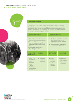 Lesson 1 - Why Did It Take Place