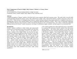 Price Comparisons of Food at Lehigh Valley Farmers` Markets vs
