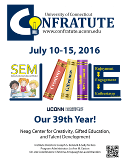 July 10-15, 2016 Our 39th Year! - Confratute