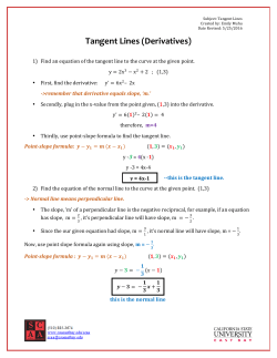 Emily Muhu, Tangent Lines Handout