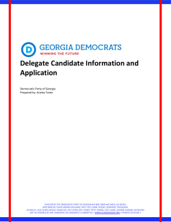 Delegate Candidate Information and Application