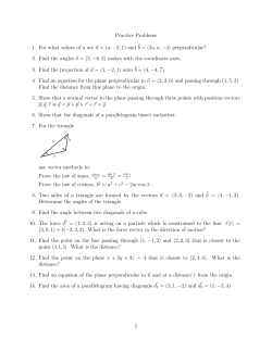 Practice Problems 1. For what values of a are a = (a,&minus;2,1) and b