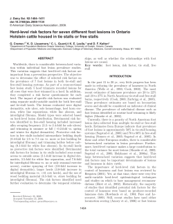 Herd-level risk factors for seven different foot lesions in Ontario