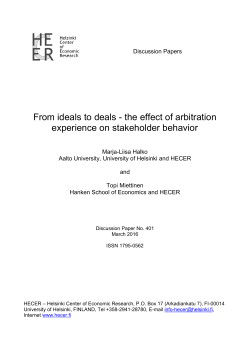 From ideals to deals - the effect of arbitration experience on