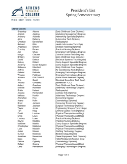 President and Dean`s List