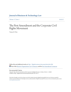 The First Amendment and the Corporate Civil Rights Movement