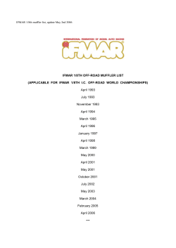 IFMAR 1/8th muffler list, update May 2nd 2006