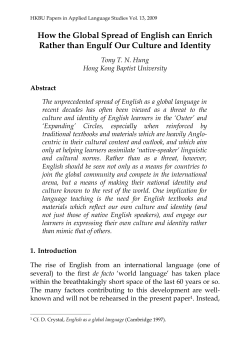 How the Global Spread of English can Enrich