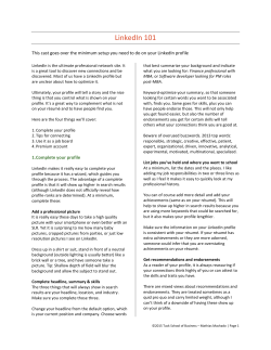 LinkedIn 101