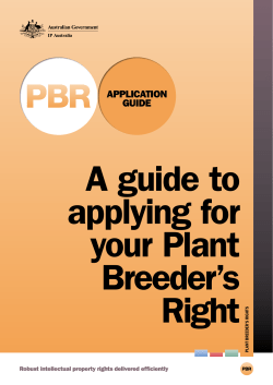 A guide to Applying for Your Plant Breeder`s Right