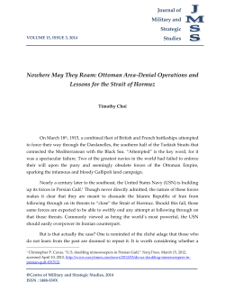 Nowhere May They Roam - Journal of Military and Strategic Studies