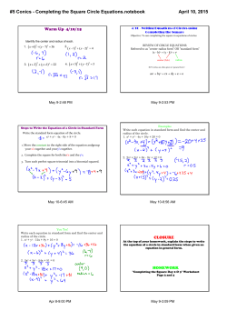 #5 Conics - Completing the Square Circle Equations.notebook