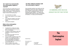 The contraceptive implant - Cumberland House Practice