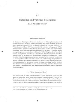 Metaphor and Varieties of Meaning