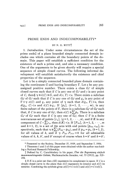 PRIME ENDS AND INDECOMPOSABILITY* 1