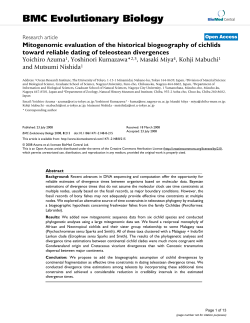 Mitogenomic evaluation of the historical biogeography of cichlids