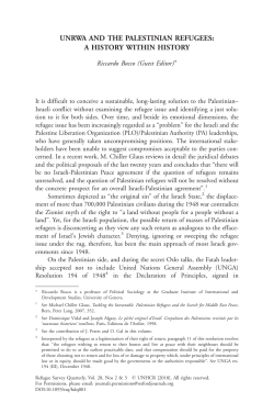 unrwa and the palestinian refugees: a history