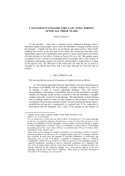 causation in english tort law: still wrong after all these years