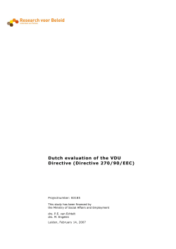 Dutch evaluation of the VDU Directive (Directive 270/90