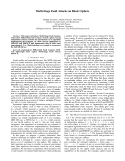 Multi-Stage Fault Attacks on Block Ciphers