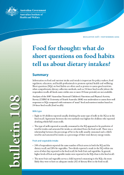 Food for thought: what do short questions on food habits tell us