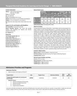 Thurgood Marshall Academy for Learning and Social Change &bull; DBN