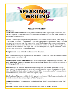 MLA Style Guide - The University of Southern Mississippi