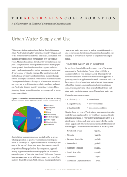 Urban Water Supply and Use - The Australian Collaboration