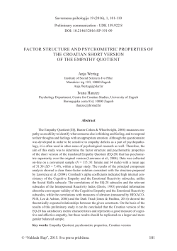 FACTOR STRUCTURE AND PSYCHOMETRIC PROPERTIES OF