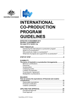 Co-production program guidelines