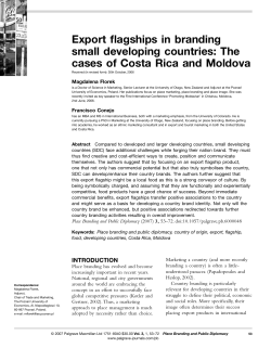Export flagships in branding small developing countries: The cases
