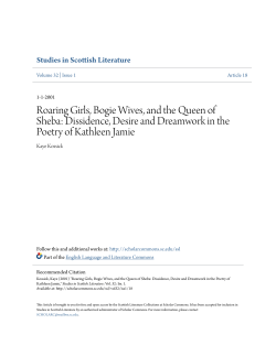 Roaring Girls, Bogie Wives, and the Queen of Sheba: Dissidence