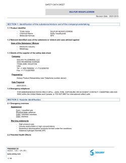 SULFUR HEXAFLUORIDE SECTION 1: Identification of the