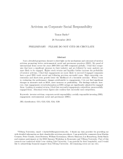 Activism on Corprate Social Responsibility