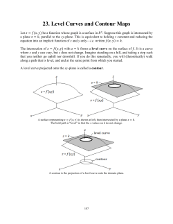 23. Level Curves and Contour Maps