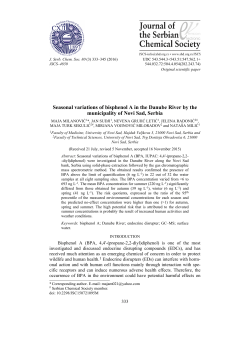 Seasonal variations of bisphenol A in the Danube River by the