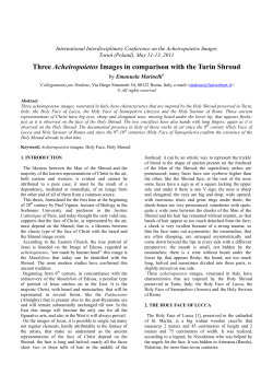 Three Acheiropoietos Images in comparison with the Turin Shroud