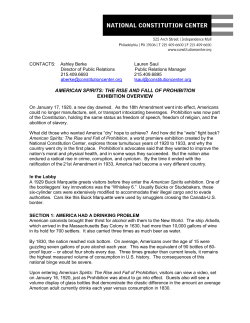 american spirits: the rise and fall of prohibition exhibition overview